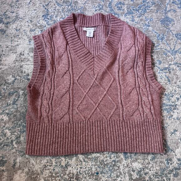 sincerely jules cable knit sweater vest – mauve – size xs - Picture 1 of 2